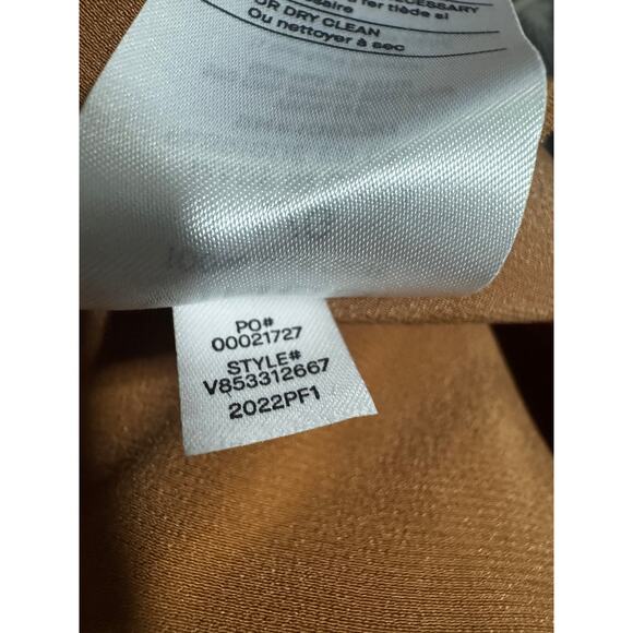 Vince 100% Silk Button-Front Bias Long Sleeve Shirt in "Nectarine"/Bronze Size L - Picture 7 of 8